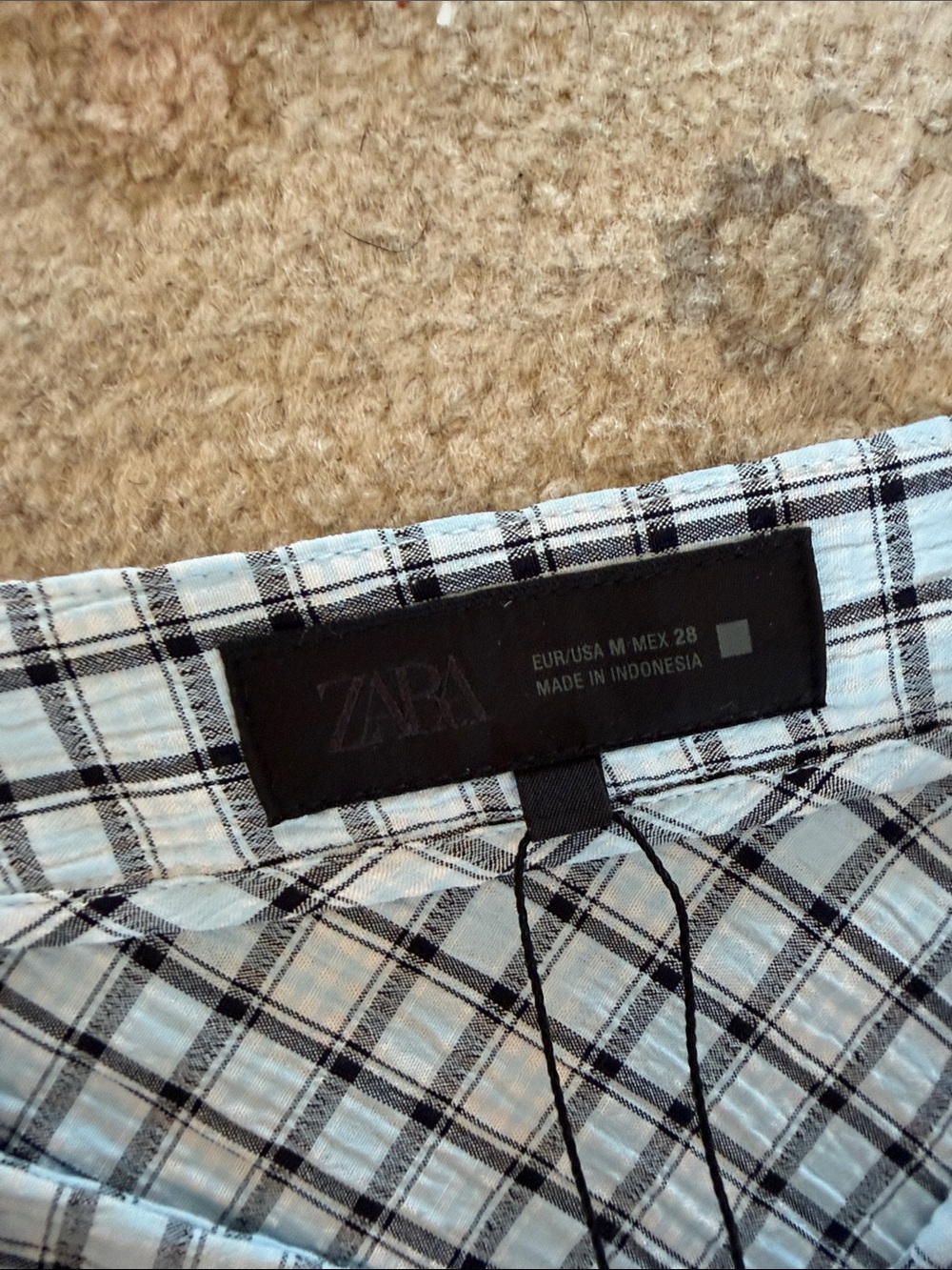 Zara Light Blue Plaid A-Line Skirt - Picture 3 of 4